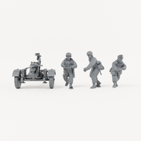 Iron Advance Anti-Aircraft Gun Team. Complete kit, supplied unpainted. SKU IROADV-2OIH-MOL.