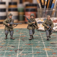 Iron Advance Captured Weapons Patrol. Slapchop-painted display example. Supplied unpainted. Background items not included.