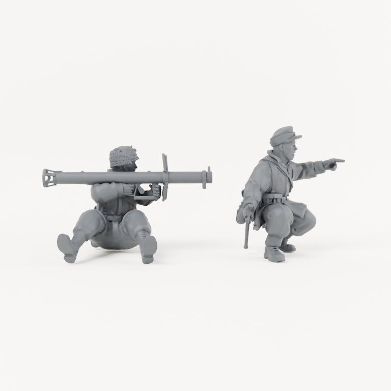 Iron Advance Anti-Tank Team complete kit, supplied unpainted. SKU IROADV-II4H-MOL.