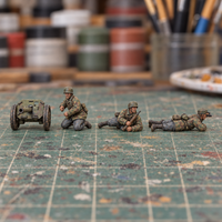 Iron Advance Rocket Launcher Team. Painted display example. Supplied unpainted. Background items not included.