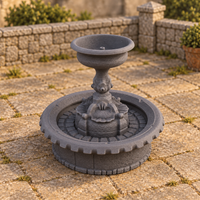 Supplementary product photo for Fountain 28mm DND Terrain | Tabletop Wargaming Scatter Scenery for Warhammer, Frostgrave & RPG | Unpainted 3D Printed in unpainted charcoal grey PLA