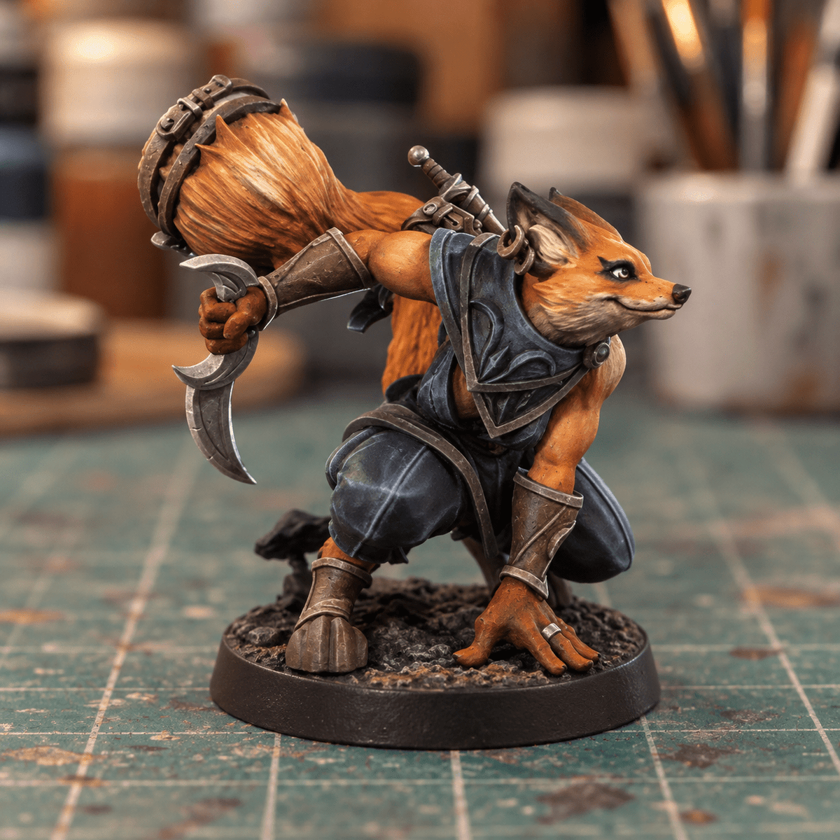 Foxfolk Rogue Unpainted Fantasy Miniature for 28mm & 32mm Games - Molten Prints