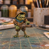 Frog Arbalest 1, Slapchop-painted display example. Supplied unpainted. Background items not included.