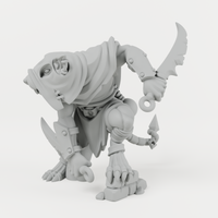 Master Sprinter unpainted grey resin miniature, front view.