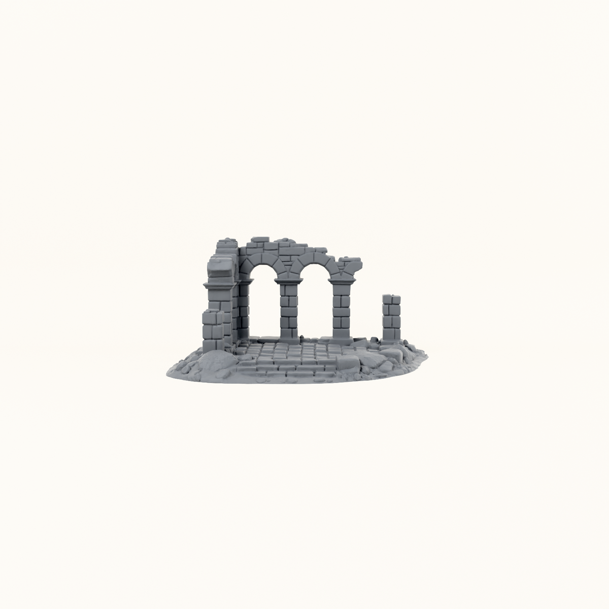 Ruined Arcade dark grey front view