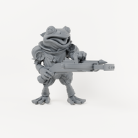 Unpainted grey resin Frog Arbalest 1 ALT miniature, individual variant.