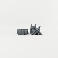 Logger's Den – 28mm Fantasy Tabletop Terrain exact included pieces, CAD view 2