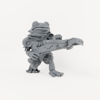 Unpainted grey resin Frog Arbalest 2 ALT miniature, individual variant.