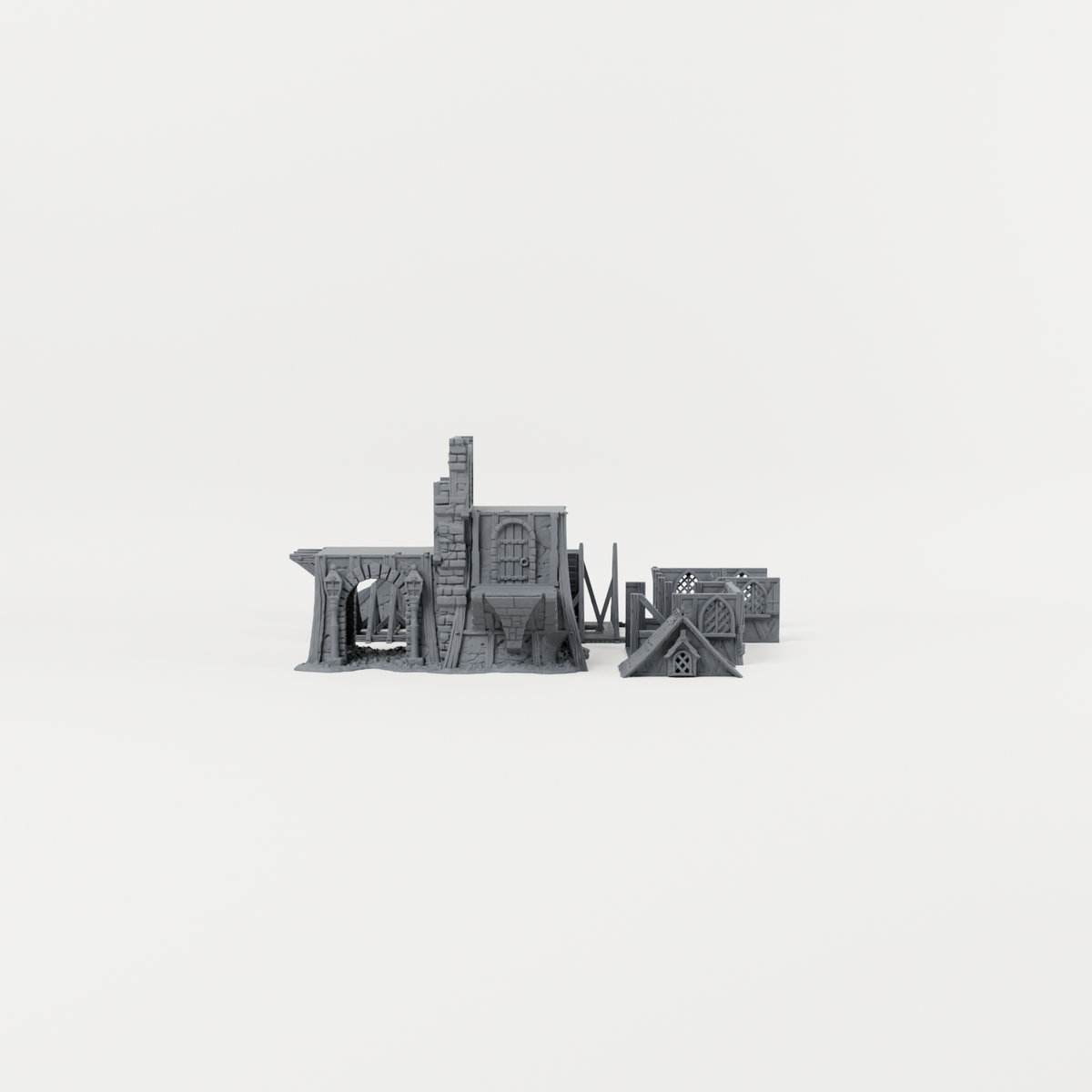 Warden's Bastion Ruins – 28mm Fantasy Tabletop Terrain exact included pieces, CAD view 2
