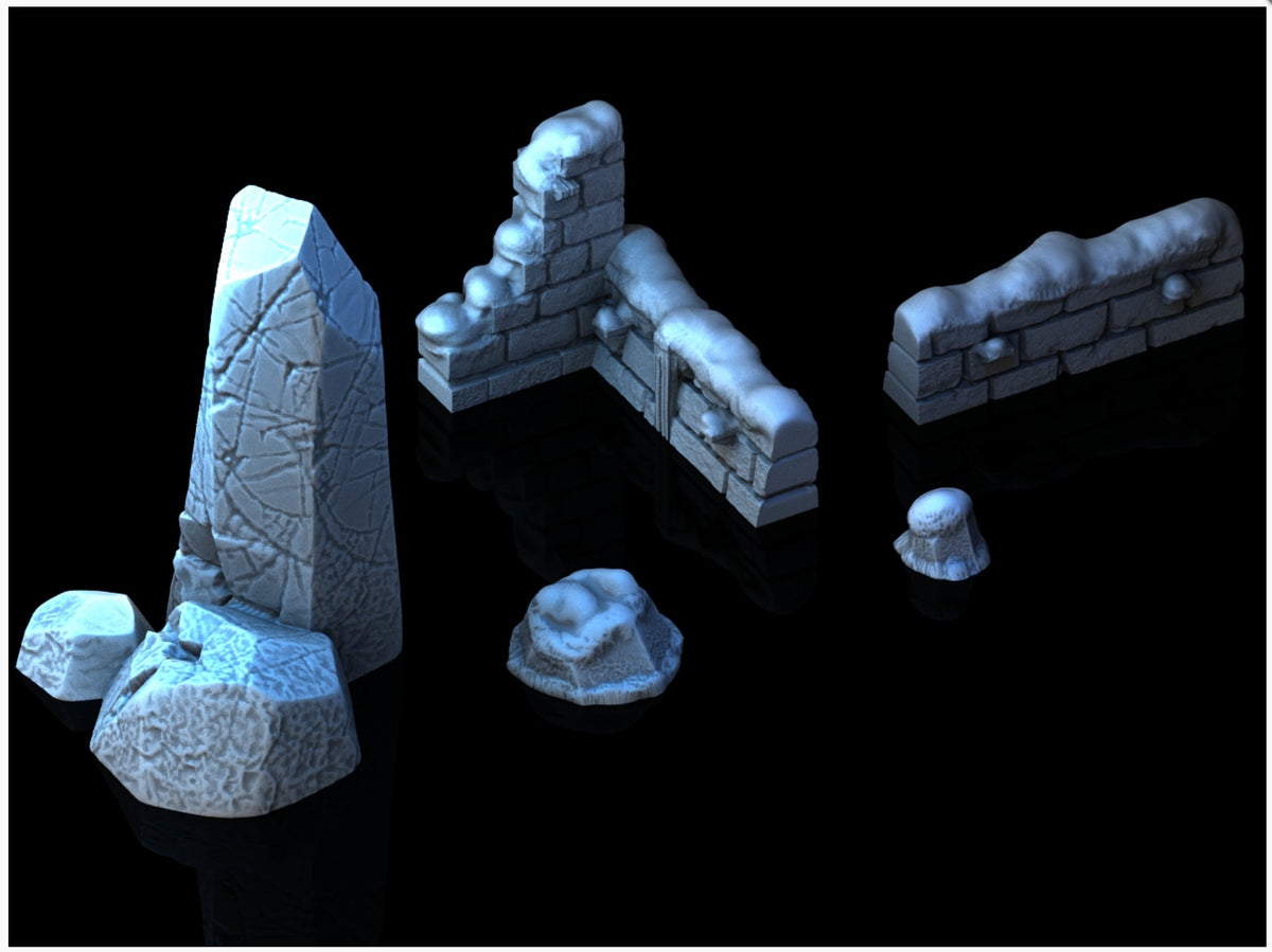 Frozen Scatter Set 2 - 28mm DND/Wargame/RPG Terrain - Molten Prints