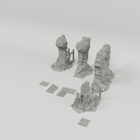 Aqueduct Ruins 28mm terrain component breakdown angle one