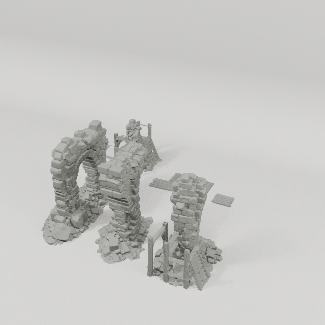 Aqueduct Ruins 28mm terrain components from an alternate angle
