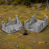 Barn Ruined Add-On two-piece product-only 28mm terrain set with painted scale miniature