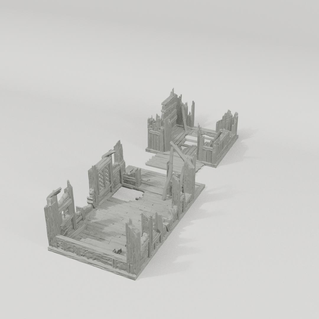 Barn - Ruined Add-On 28mm terrain components from an alternate angle