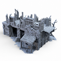 Ruined Barn assembled 28mm tabletop terrain