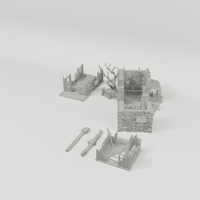 Ruined Barn 28mm terrain component breakdown angle one