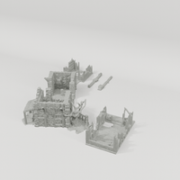 Ruined Barn 28mm terrain components from an alternate angle