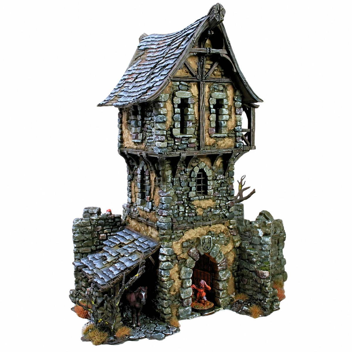 Black Lions Bastion Tower assembled 28mm tabletop terrain
