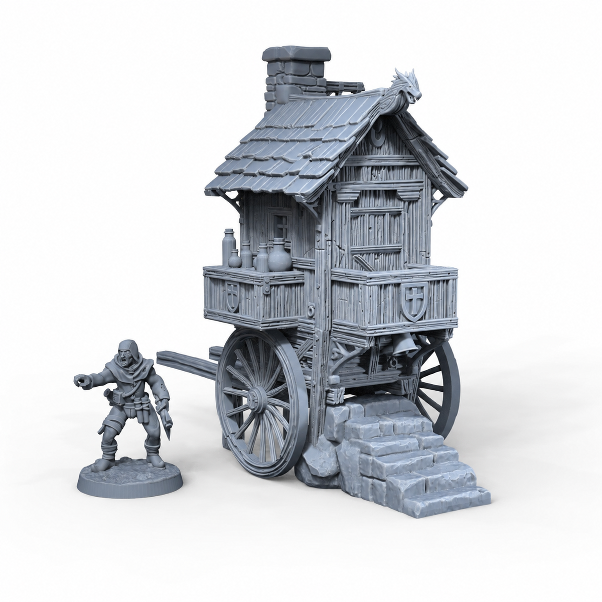 Fantasy Food Truck assembled 28mm tabletop terrain