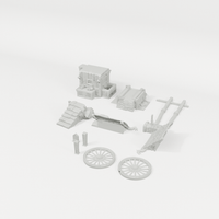 Fantasy Food Truck 28mm terrain component breakdown angle one