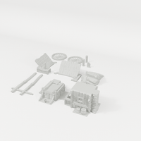 Fantasy Food Truck 28mm terrain components from an alternate angle