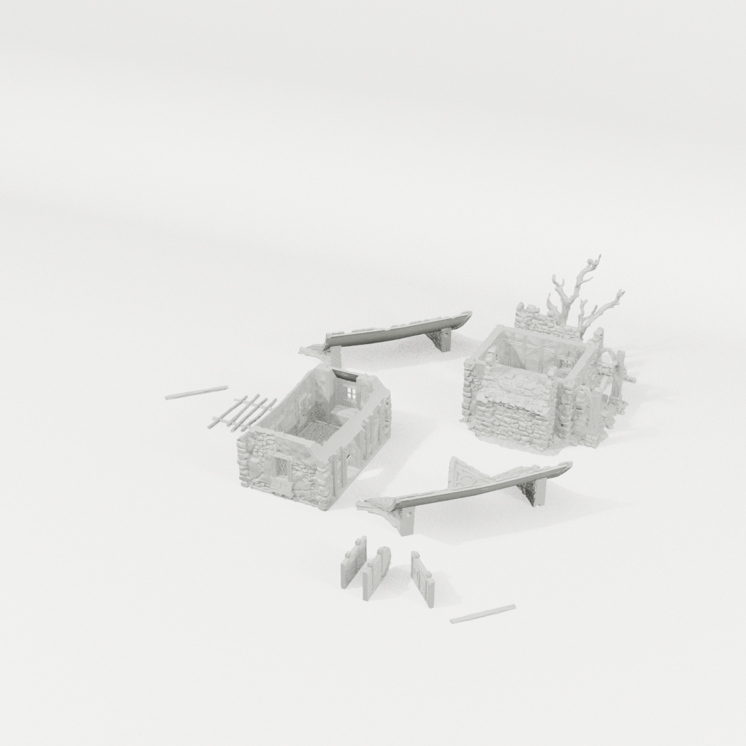 Hollowstone Manor 28mm terrain component breakdown angle one