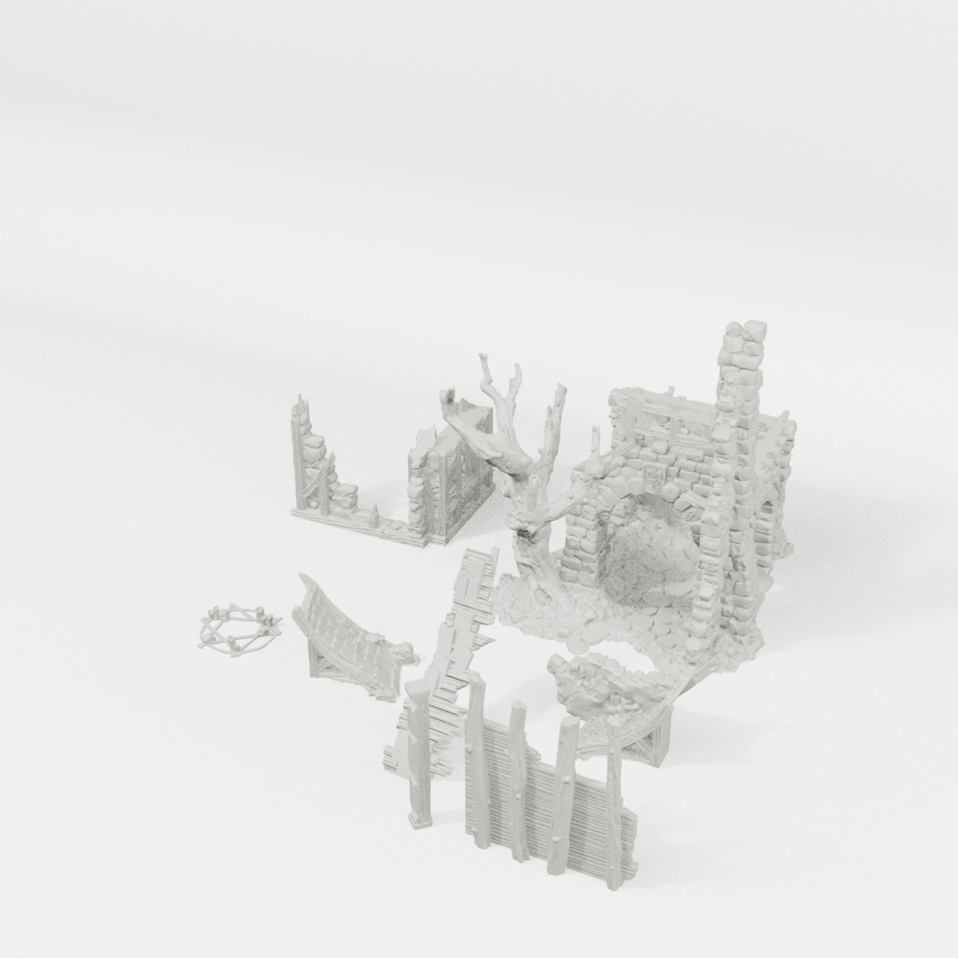 House of Whispers 28mm terrain component breakdown angle one