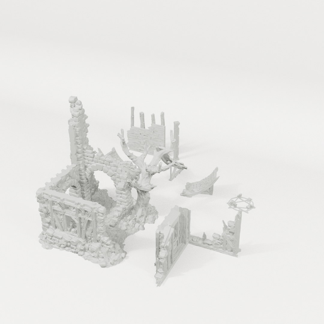 House of Whispers 28mm terrain components from an alternate angle