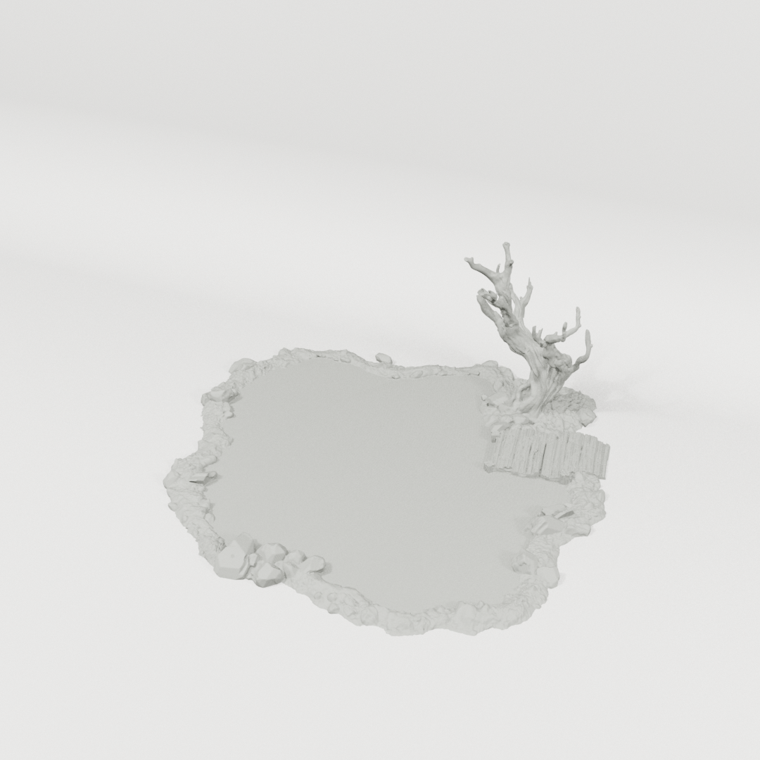 Modular Lake 28mm terrain component breakdown angle one