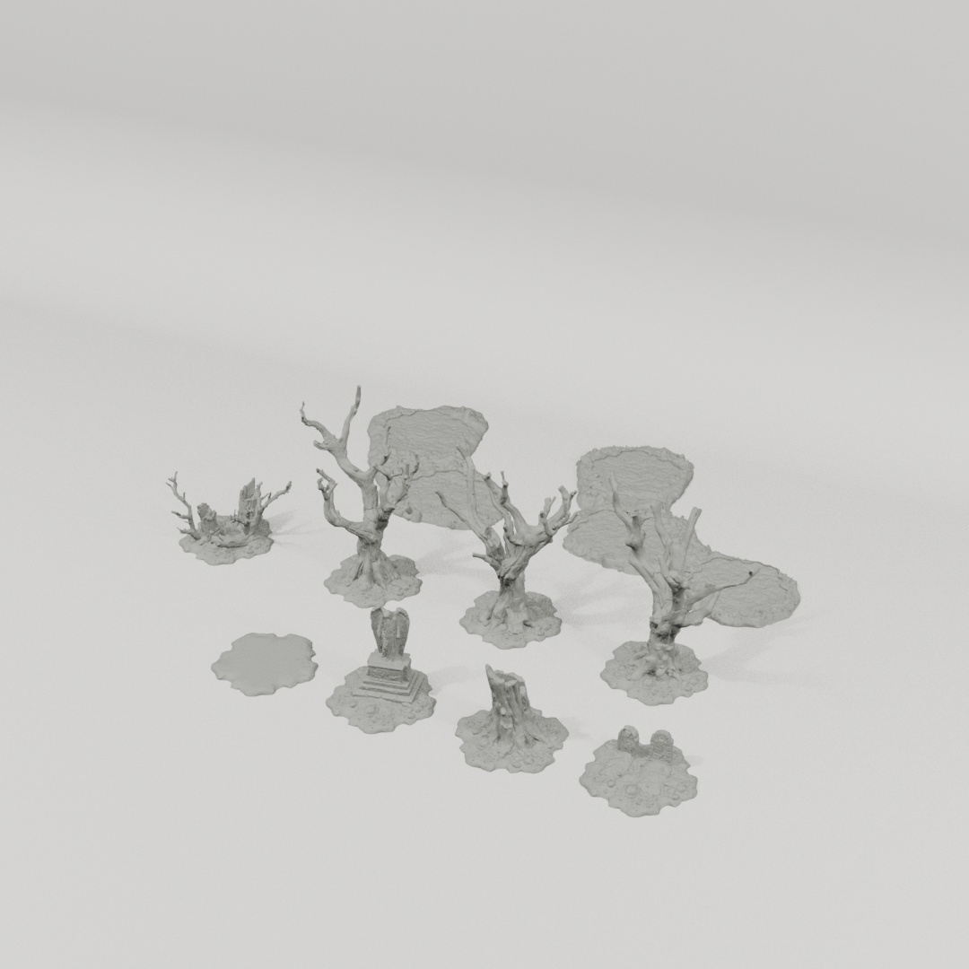 Padures Forest 28mm terrain component breakdown angle one