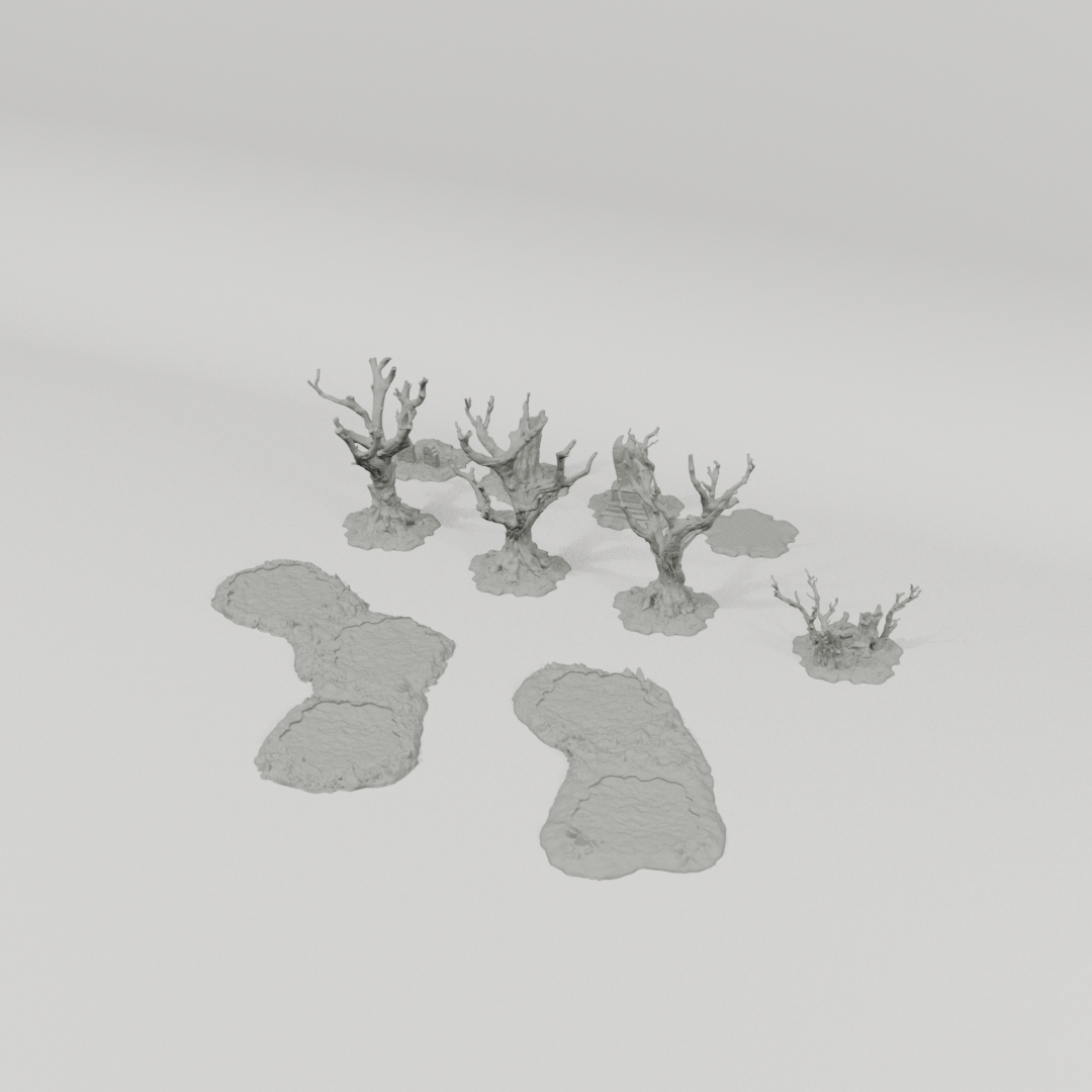 Padures Forest 28mm terrain components from an alternate angle