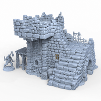 Ruined Platform Prison assembled 28mm tabletop terrain