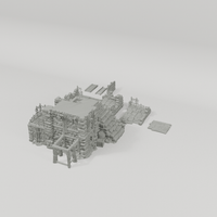 Ruined Platform Prison 28mm terrain components from an alternate angle