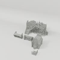 Ruined Platform Connector 28mm terrain component breakdown angle one