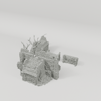 Ruined Platform Connector 28mm terrain components from an alternate angle