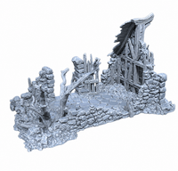 Ruined Shack assembled 28mm tabletop terrain