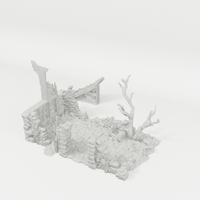 Ruined Shack 28mm terrain components from an alternate angle