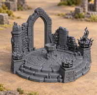 Supplementary product photo for Summoning Font – 28mm Fantasy Tabletop Terrain, Unpainted in unpainted charcoal grey PLA