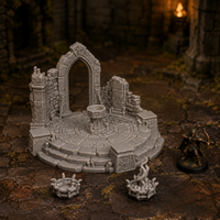 Summoning Font terrain set with exactly two brazier variants and painted 28mm scale miniature