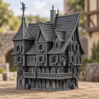 Supplementary product photo for Golden Mermaid Terrain Piece in unpainted charcoal grey PLA