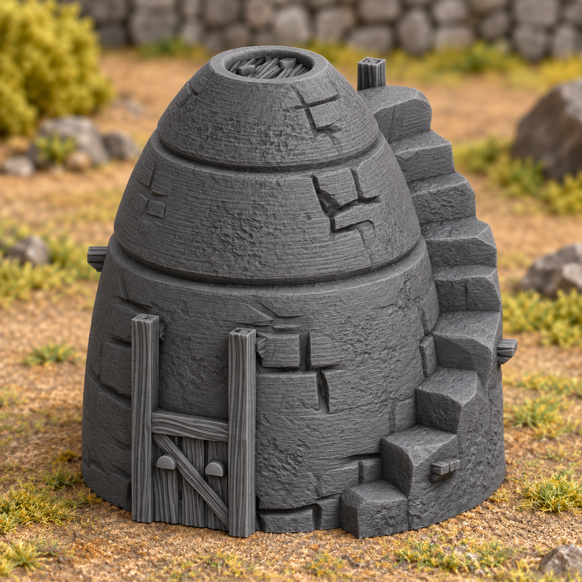Supplementary product photo for Granary - 28mm Tabletop Terrain for Epic Adventures in unpainted charcoal grey PLA