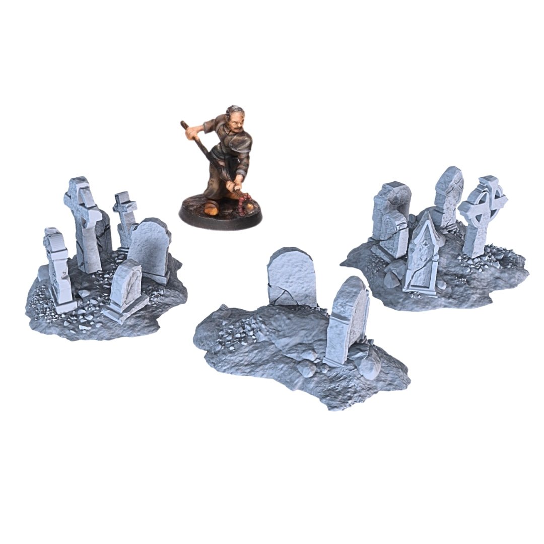 Gravestone Set - 28mm DND/Wargame/RPG Terrain - Molten Prints