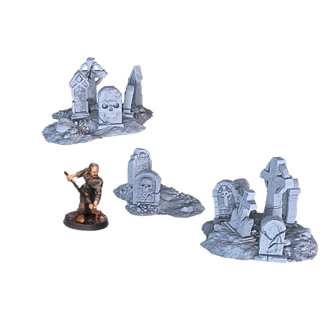 Gravestone Set - 28mm DND/Wargame/RPG Terrain - Molten Prints