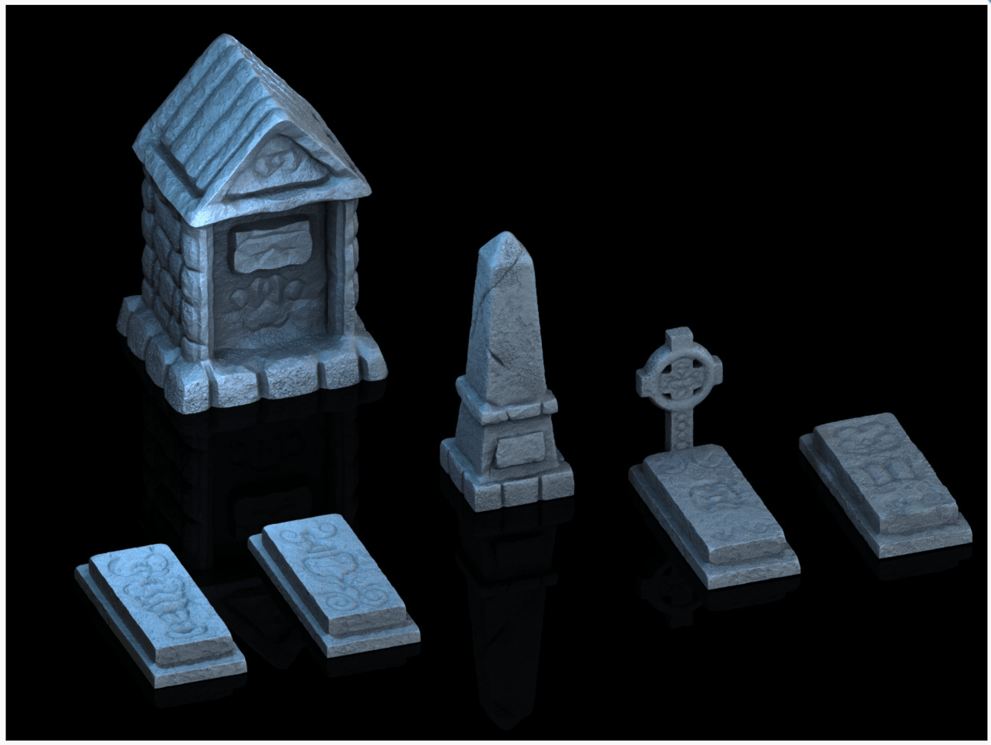 Graveyard Set - 28mm DND/Wargame/RPG Terrain - Molten Prints