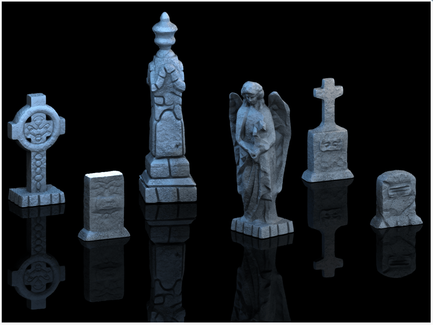 Graveyard Set - 28mm DND/Wargame/RPG Terrain - Molten Prints