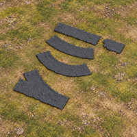 Dirt Path Set – 28mm Fantasy Tabletop Terrain exact included pieces, CAD view 1