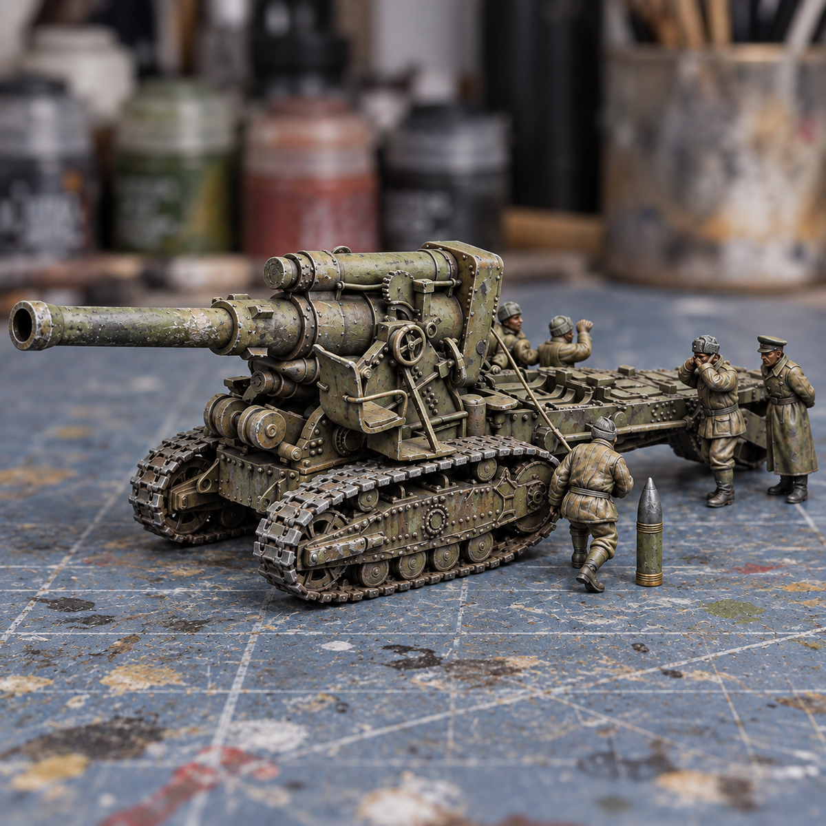 Rubble March Cannon Slapchop-painted display example. Supplied unpainted. Background items not included.