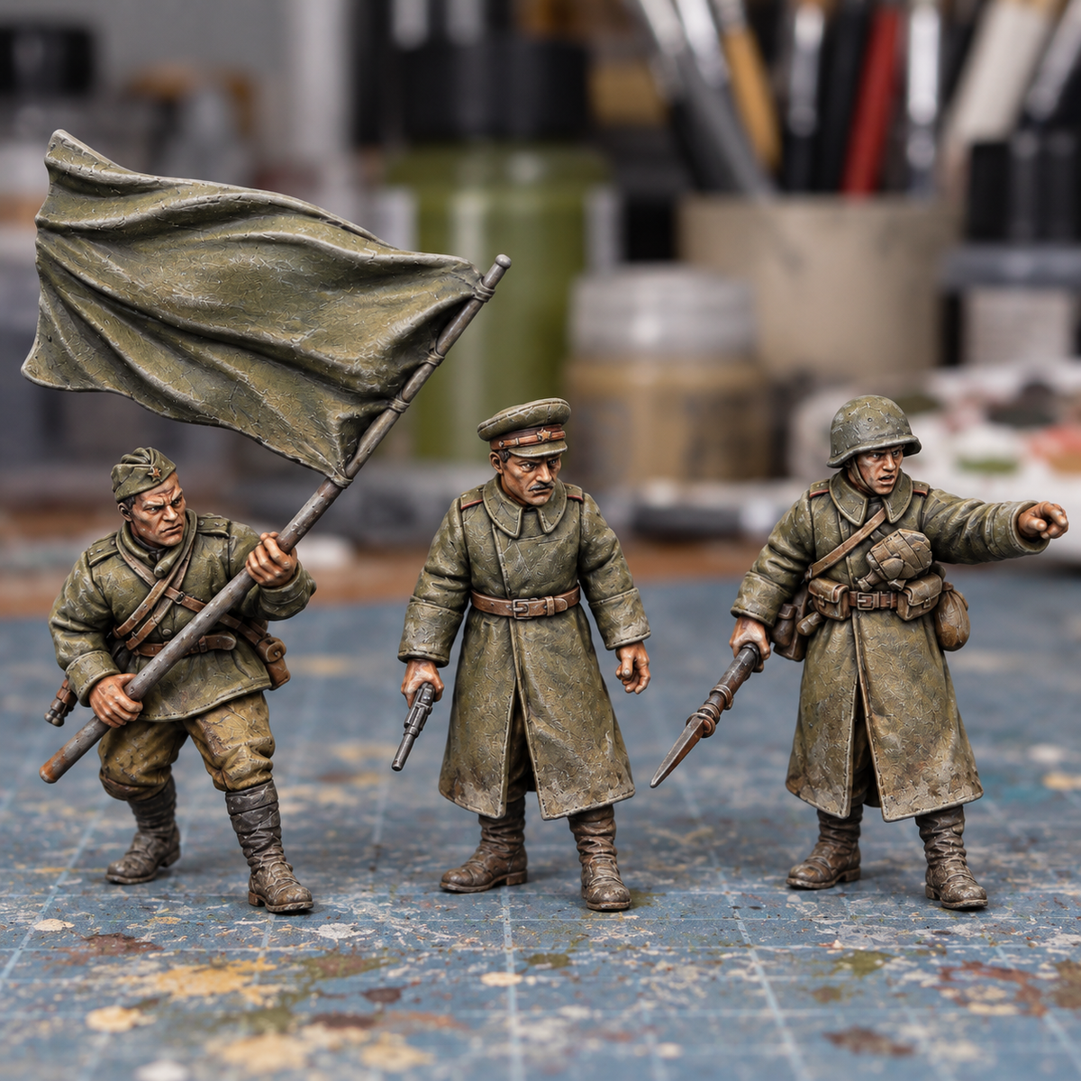 Rubble March Command Slapchop-painted display example. Supplied unpainted. Background items not included.