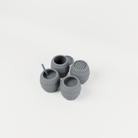 Farmhouse Dairy Barrels – 28mm Fantasy Tabletop Terrain exact included pieces, CAD view 1