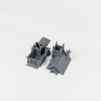 Logger's Den – 28mm Fantasy Tabletop Terrain exact included pieces, CAD view 1